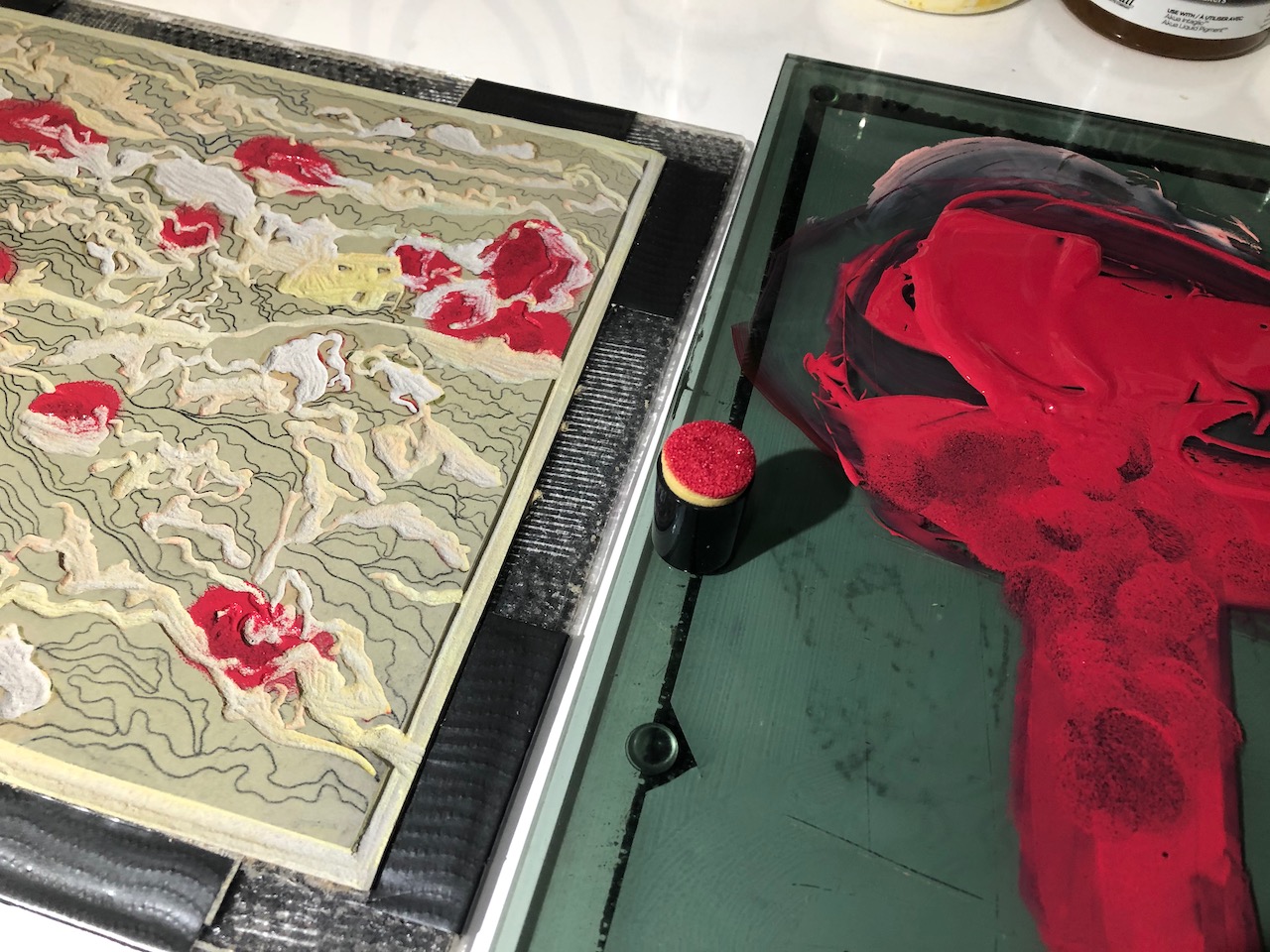 Inking the block for layer 6